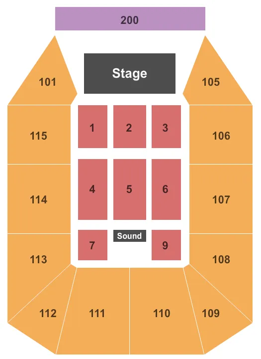  END STAGE Seating Map Seating Chart