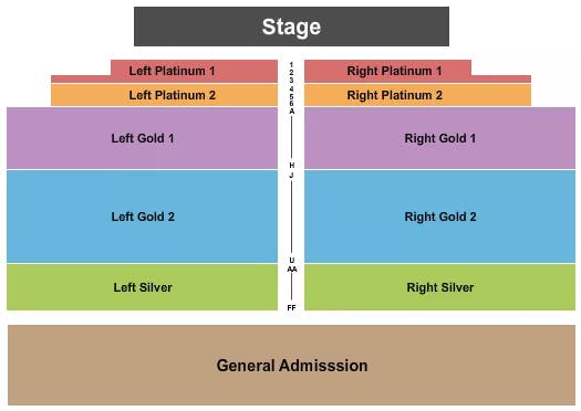  PLAT 12 GOLD 12 SILVER GA Seating Map Seating Chart