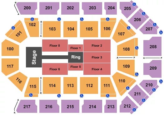  WWE Seating Map Seating Chart