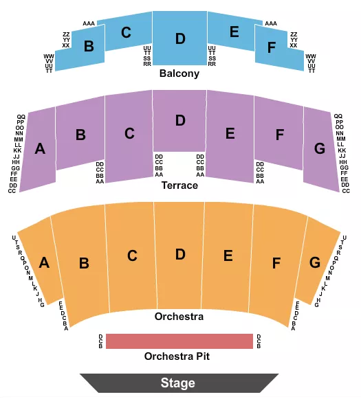  END STAGE Seating Map Seating Chart