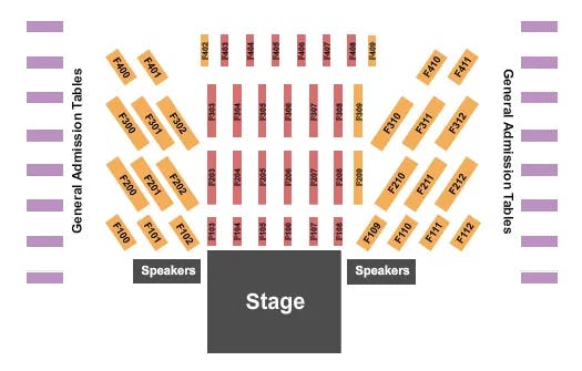  ENDSTAGE RSVD GA TABLES Seating Map Seating Chart