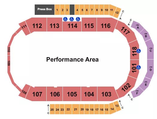  PERFORMANCE ARENA 2 Seating Map Seating Chart