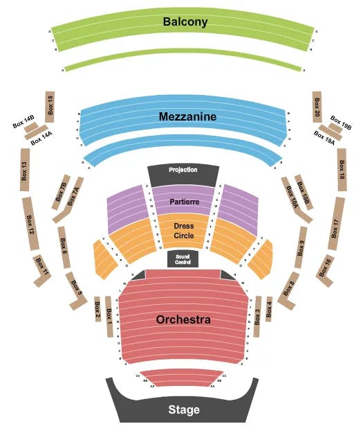 MESA ARTS CENTER IKEDA THEATER ENDSTAGE Seating Map Seating Chart