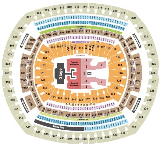  LUKE COMBS Seating Map Seating Chart