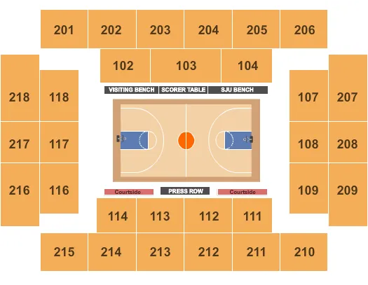 MICHAEL J HAGAN ARENA BASKETBALL Seating Map Seating Chart