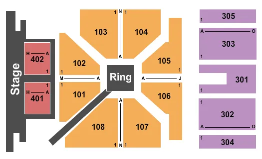 MAJED J NESHEIWAT CONVENTION CENTER WWE Seating Map Seating Chart
