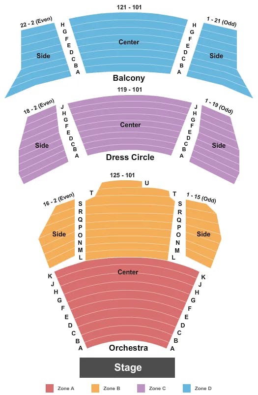  ENDSTAGE INT ZONE Seating Map Seating Chart
