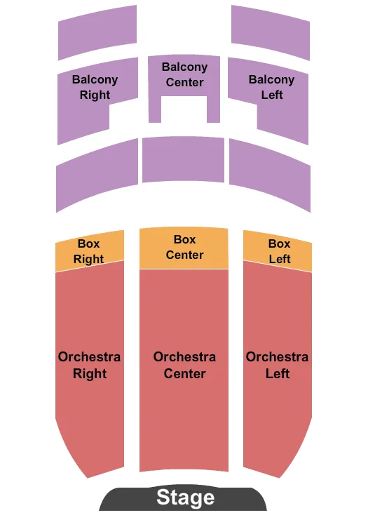 MILLER THEATER GA END STAGE Seating Map Seating Chart