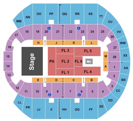  GUNS N ROSES Seating Map Seating Chart