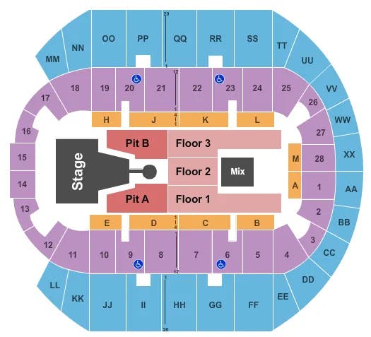  MORGAN WALLEN Seating Map Seating Chart