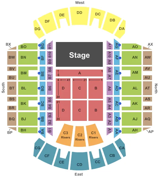  END STAGE Seating Map Seating Chart