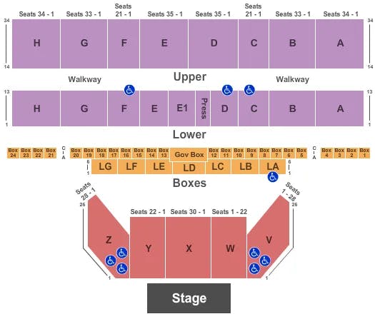  END STAGE Seating Map Seating Chart