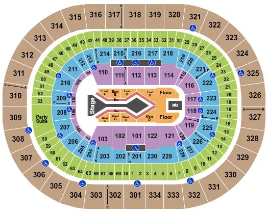  BLAKE SHELTON Seating Map Seating Chart