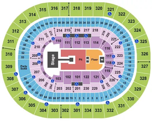  ENDSTAGE PIT Seating Map Seating Chart