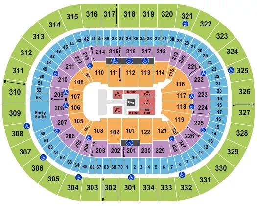  WRESTLING AEW Seating Map Seating Chart