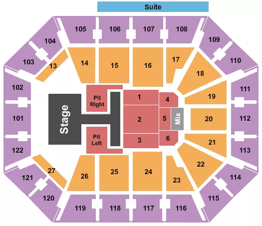 MOHEGAN SUN ARENA CT OLD DOMINION Seating Map Seating Chart
