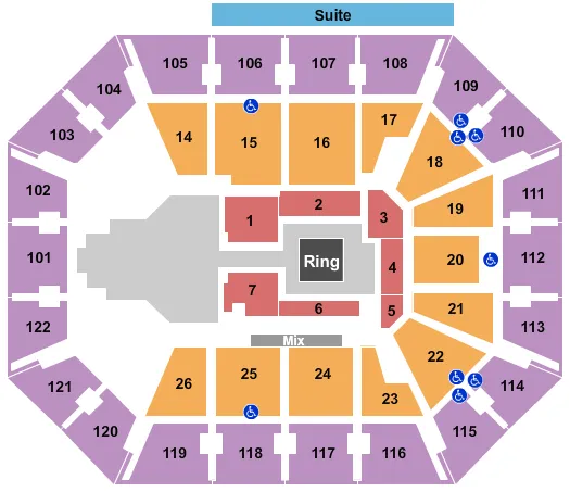 MOHEGAN SUN ARENA CT WWE Seating Map Seating Chart