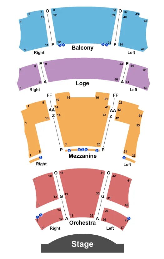  END STAGE Seating Map Seating Chart