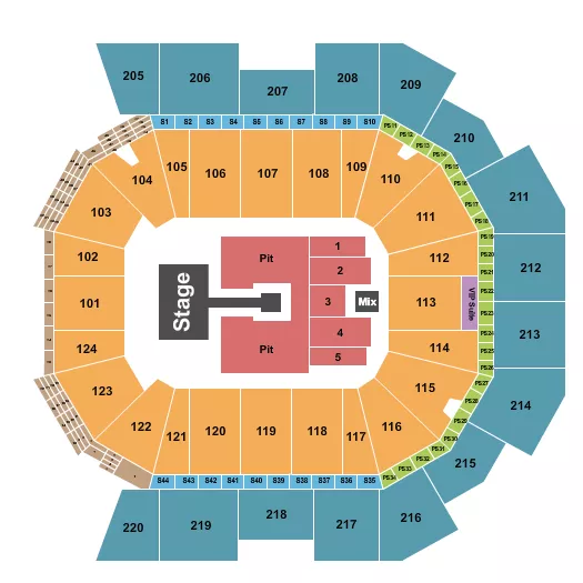  ENDSTAGE PIT Seating Map Seating Chart