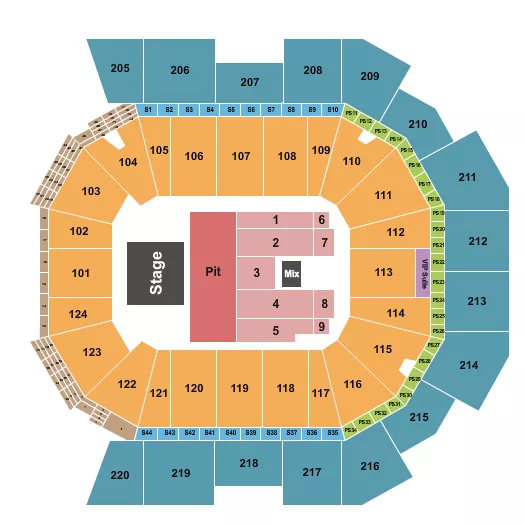  PEARL JAM 2023 Seating Map Seating Chart