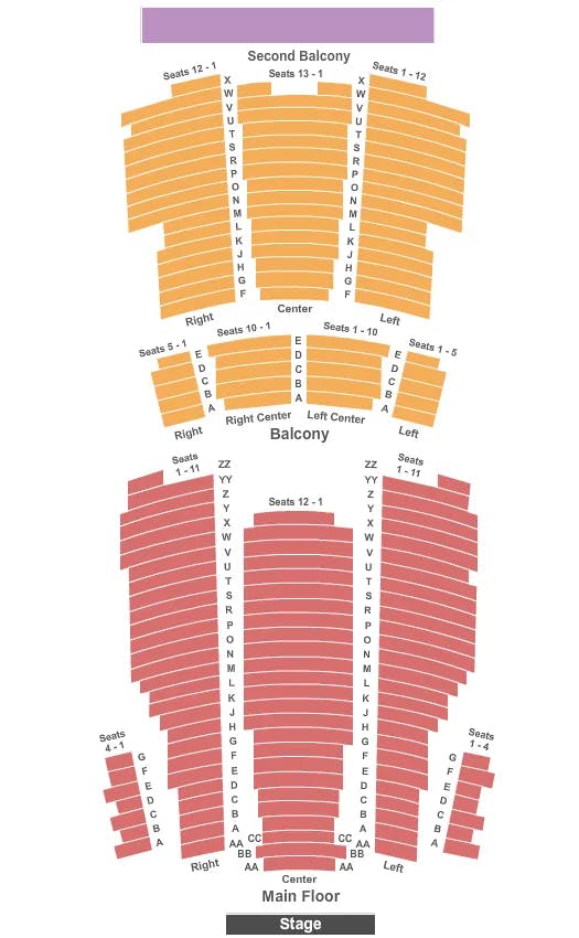 MOORE THEATRE WA GENERAL ADMISSION Seating Map Seating Chart