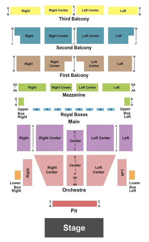  ENDSTAGE ORCH MF Seating Map Seating Chart