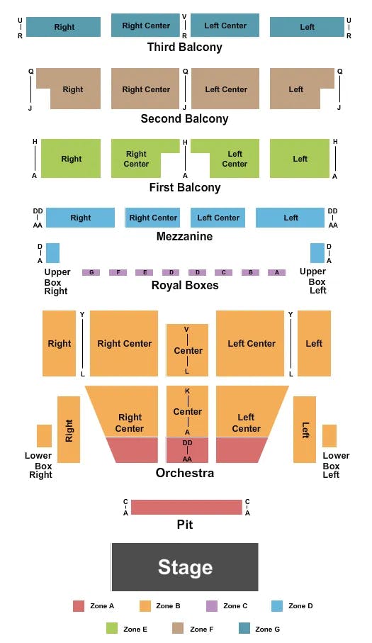  END STAGE PIT ZONE Seating Map Seating Chart