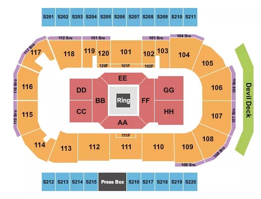  BOXING Seating Map Seating Chart