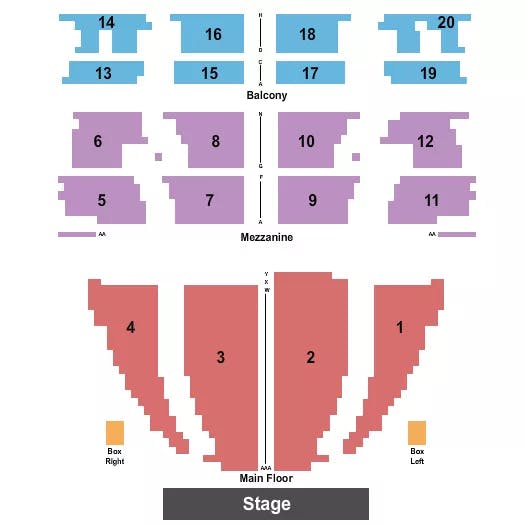  ENDSTAGE AAA Seating Map Seating Chart