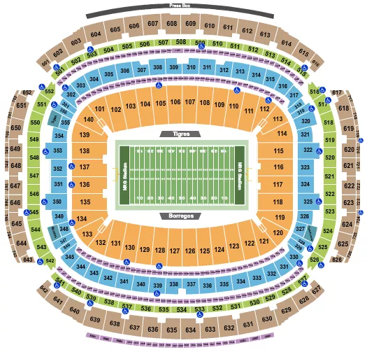  FOOTBALL MEXICAN COLLEGE Seating Map Seating Chart