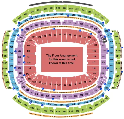  GENERIC FLOOR ROWS Seating Map Seating Chart