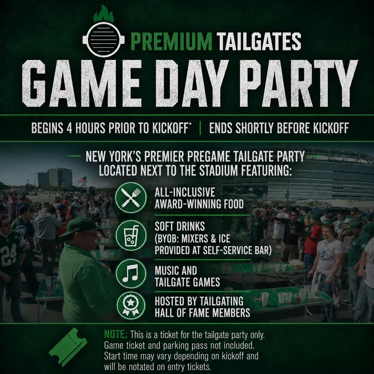PREMIUM TAILGATE TENT NY PREMIUM TAILGATE JETS Seating Map Seating Chart