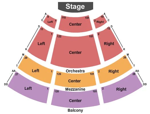  END STAGE Seating Map Seating Chart