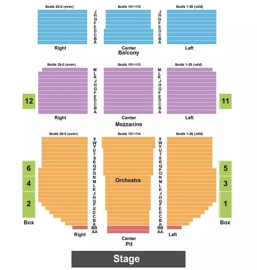 NATIONAL THEATRE DC ENDSTAGE Seating Map Seating Chart