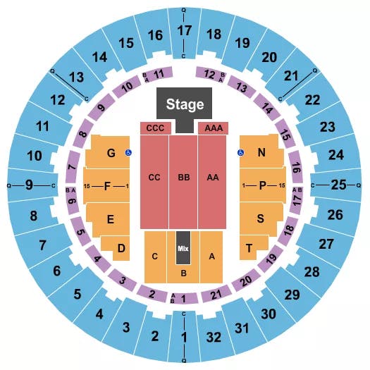 NEAL S BLAISDELL CENTER ARENA ANDREW SCHULZ Seating Map Seating Chart