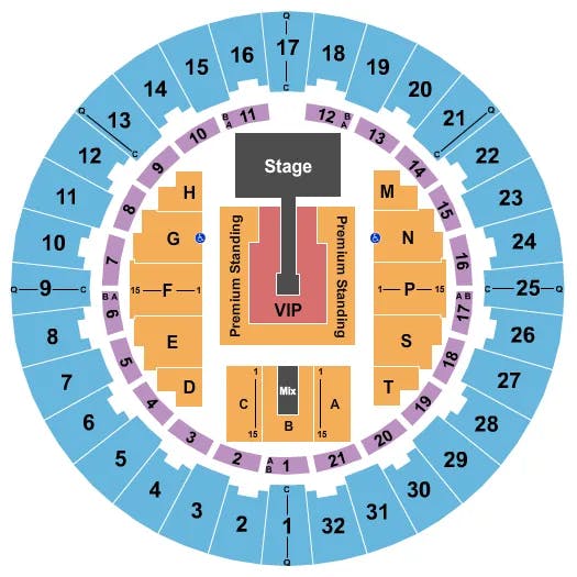 NEAL S BLAISDELL CENTER ARENA COMMON KINGS FRIENDS Seating Map Seating Chart