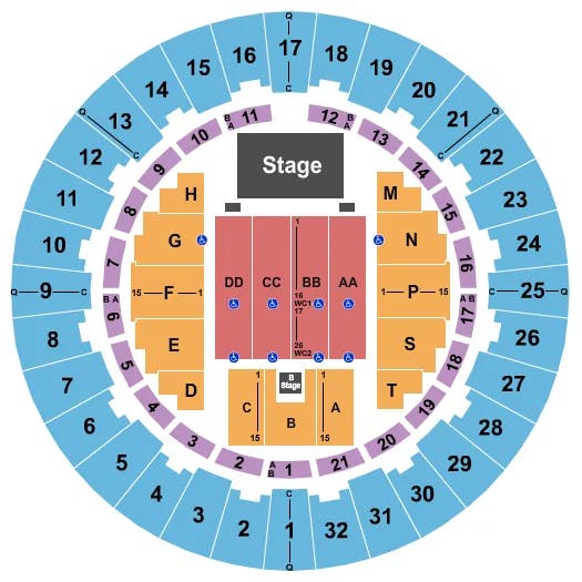 NEAL S BLAISDELL CENTER ARENA DIANA ROSS Seating Map Seating Chart