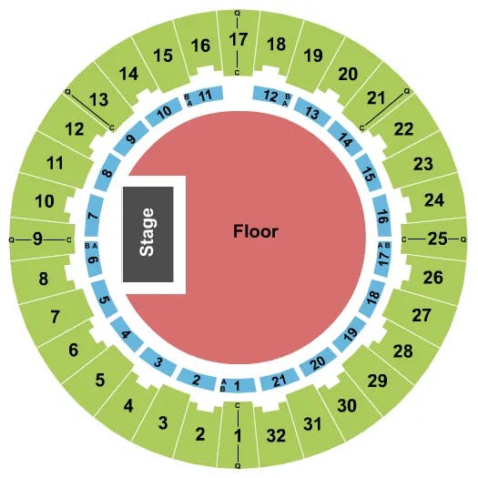 NEAL S BLAISDELL CENTER ARENA GENERAL ADMISSION Seating Map Seating Chart