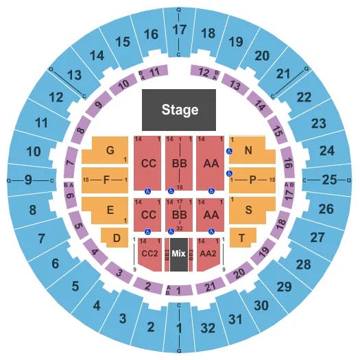 NEAL S BLAISDELL CENTER ARENA JANET JACKSON Seating Map Seating Chart