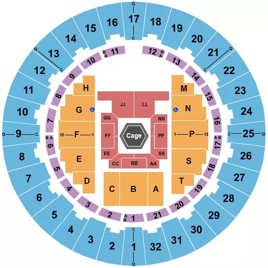 NEAL S BLAISDELL CENTER ARENA MMA Seating Map Seating Chart