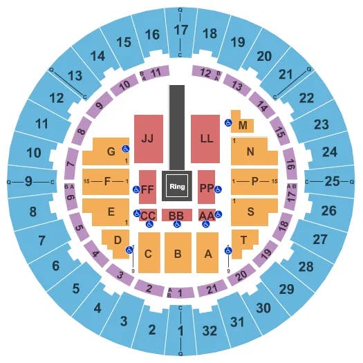 NEAL S BLAISDELL CENTER ARENA WRESTLING Seating Map Seating Chart