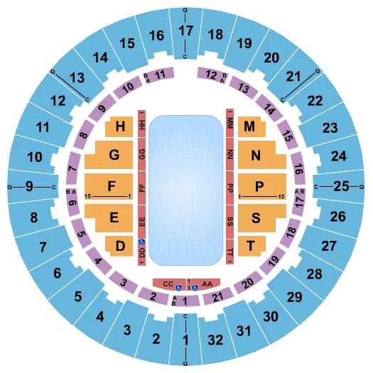 NEAL S BLAISDELL CENTER ARENA ICE SHOW Seating Map Seating Chart