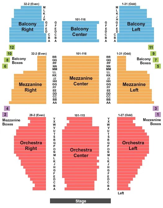  ENDSTAGE 1 Seating Map Seating Chart