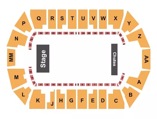  RODEO WITH STAGE Seating Map Seating Chart