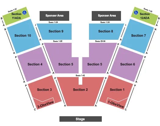 BECU LIVE AT NORTHERN QUEST RESORT CASINO END STAGE Seating Map Seating Chart