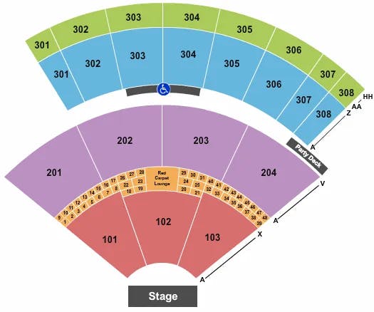 OAK MOUNTAIN AMPHITHEATRE AL END STAGE Seating Map Seating Chart
