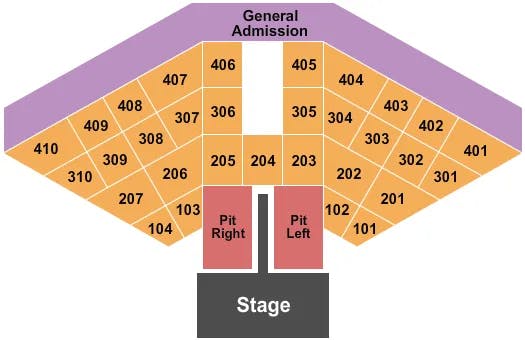  ENDSTAGE PIT LR Seating Map Seating Chart