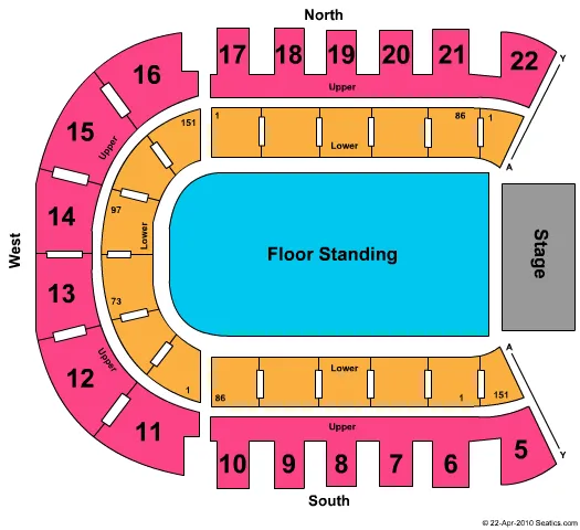 THE SSE ARENA BELFAST END STAGE GA Seating Map Seating Chart
