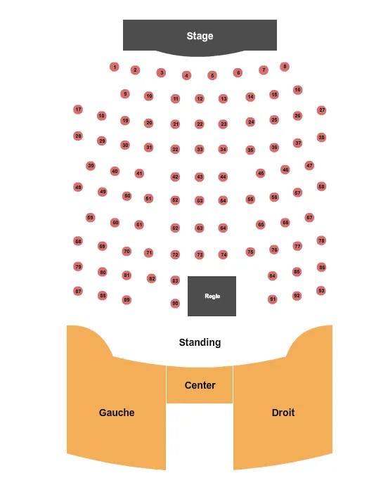 OLYMPIA THEATRE MONTREAL ENDSTAGE TABLES Seating Map Seating Chart