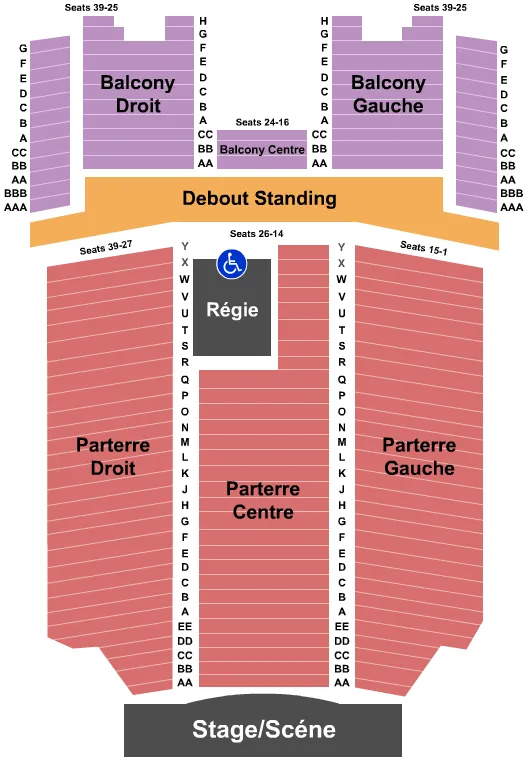 OLYMPIA THEATRE MONTREAL ENDSTAGE 2 Seating Map Seating Chart